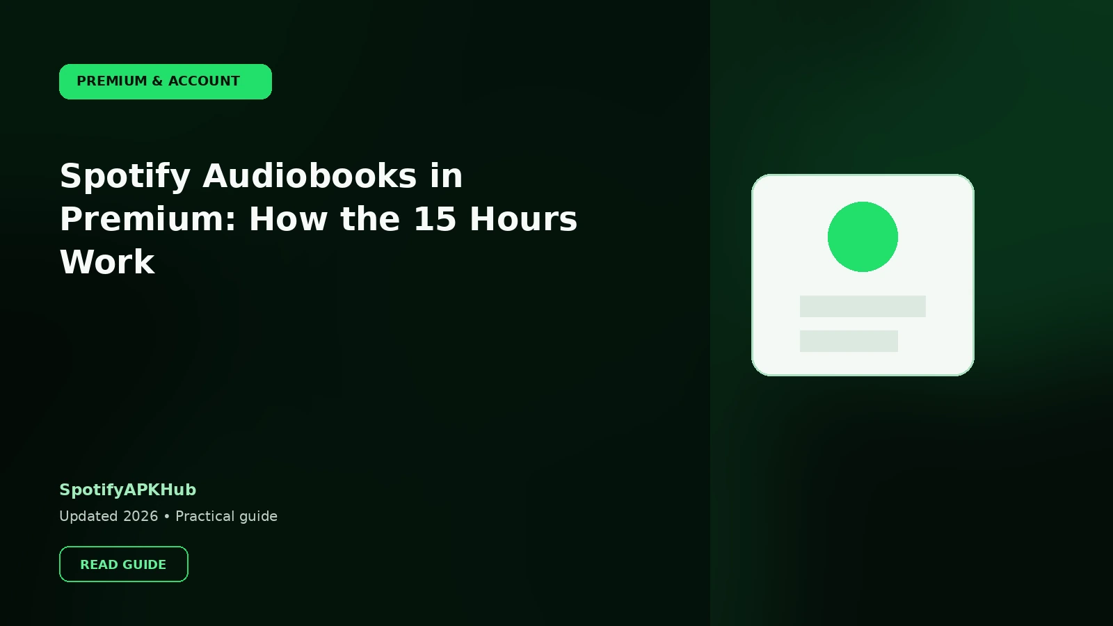Spotify Audiobooks in Premium: How the 15 Hours Work