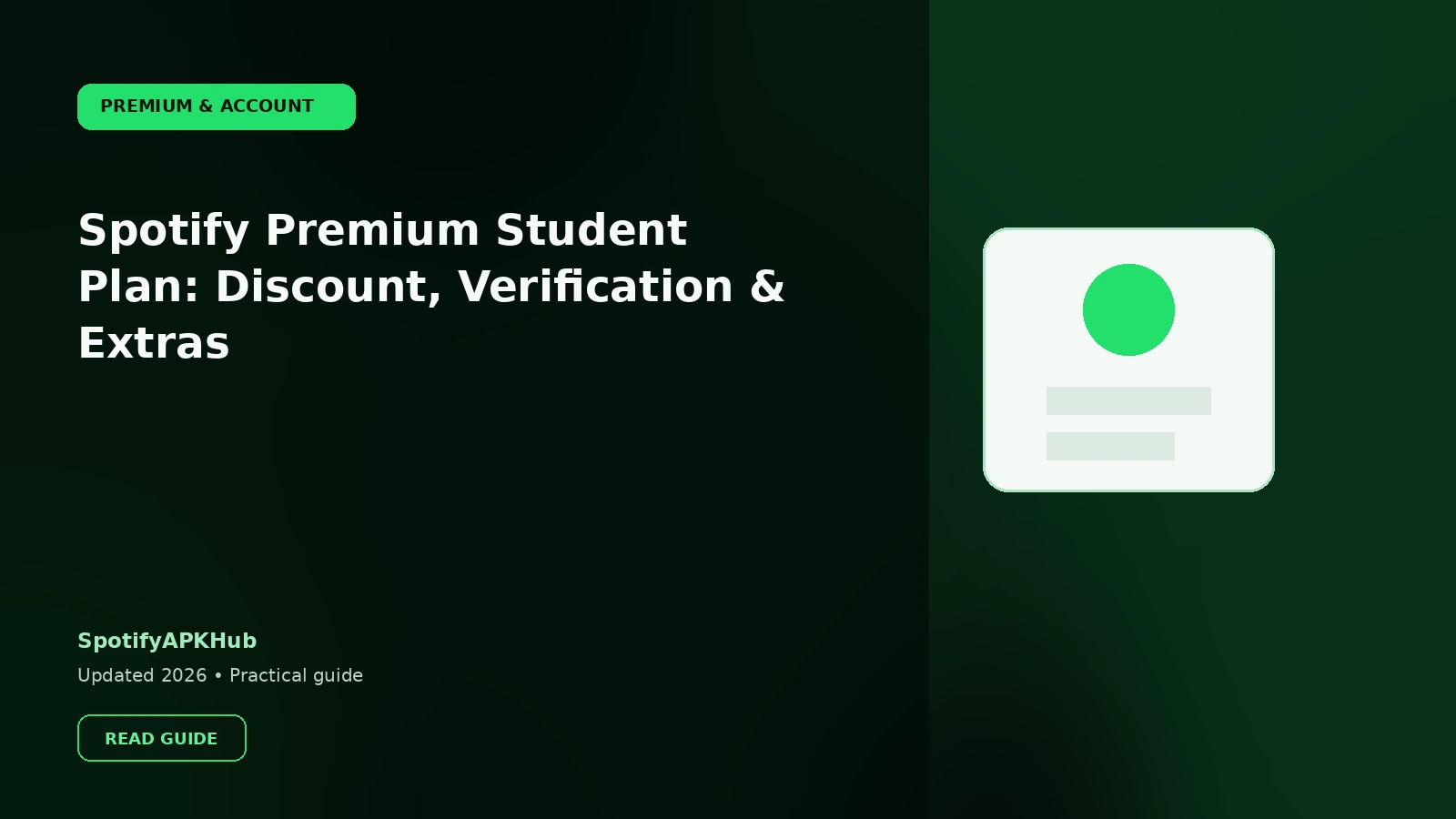 Spotify Premium Student Plan: Discount, Verification & Extras